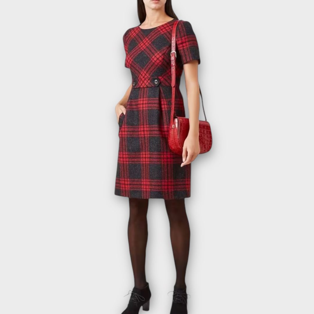 Hobbs Check Wool Elea Dress - 14