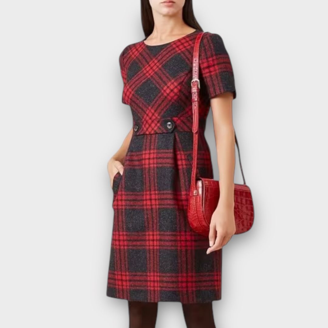Hobbs Check Wool Elea Dress - 14