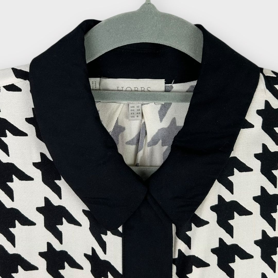 Hobbs Marci Houndstooth Shirt Dress - 12/14