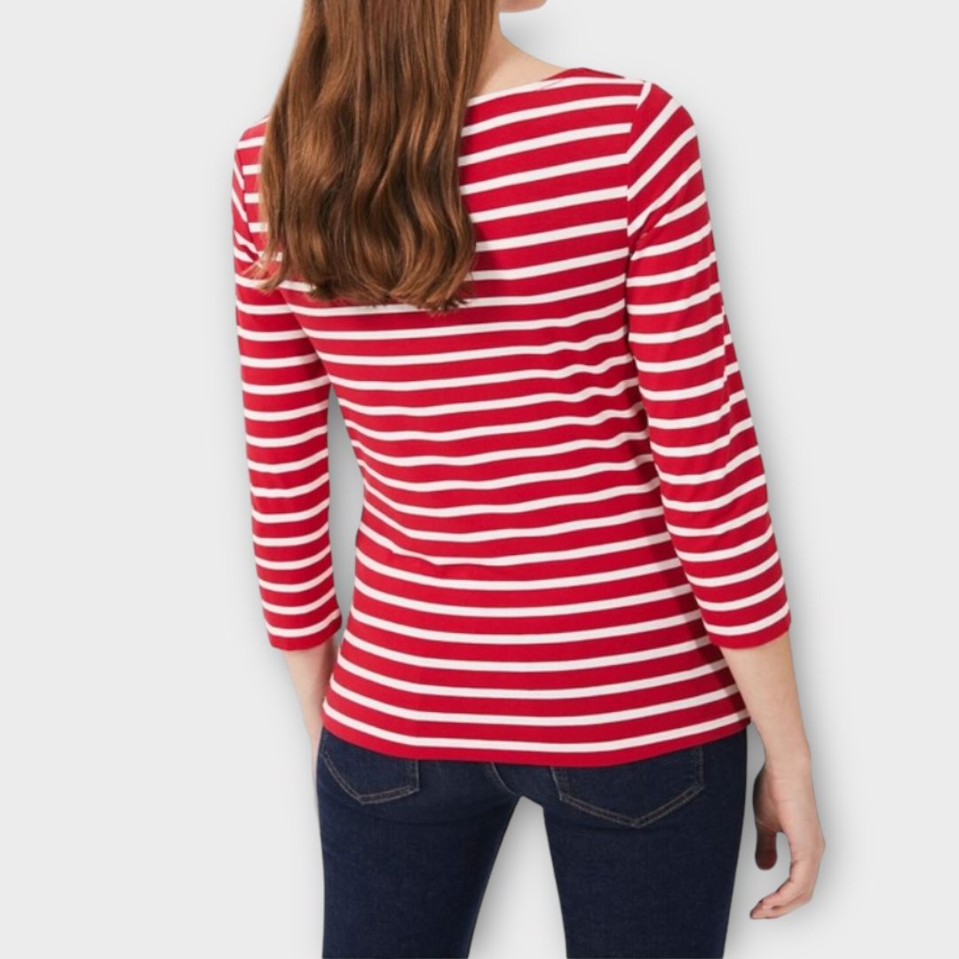 Hobbs Striped Sonya Double Fronted Top - S