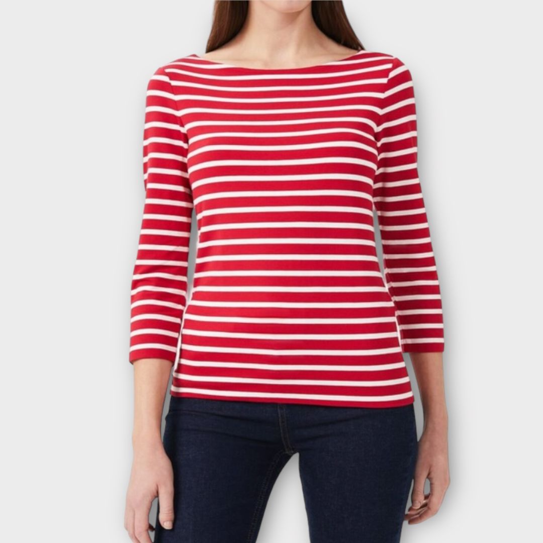 Hobbs Striped Sonya Double Fronted Top - S