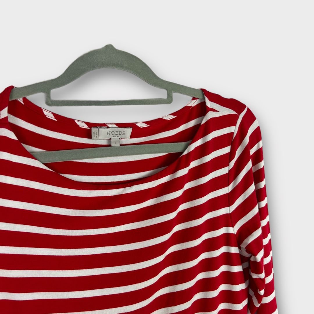 Hobbs Striped Sonya Double Fronted Top - S