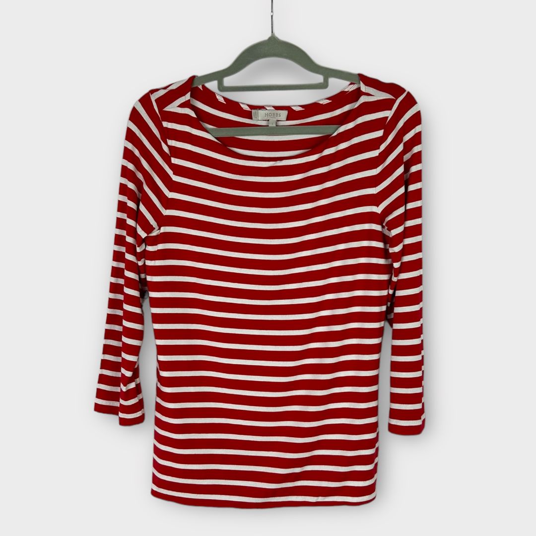 Hobbs Striped Sonya Double Fronted Top - S