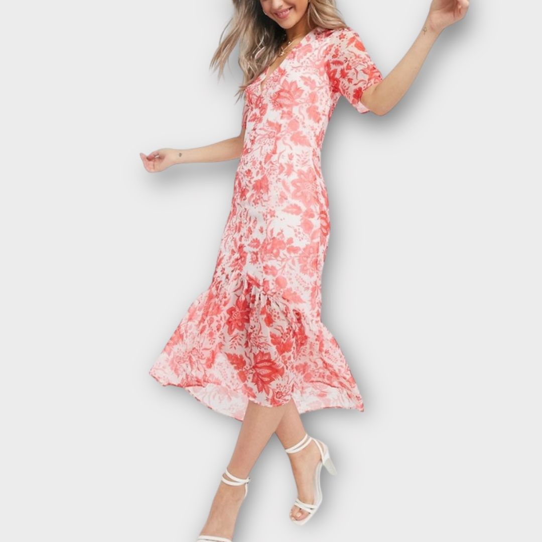 Hope &amp; Ivy Floral Midi Dress - 8