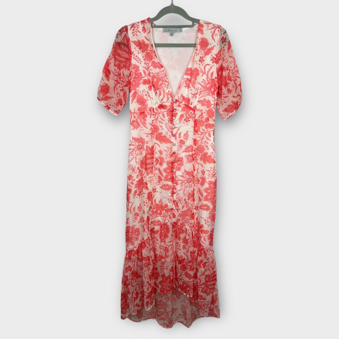 Hope &amp; Ivy Floral Midi Dress - 8