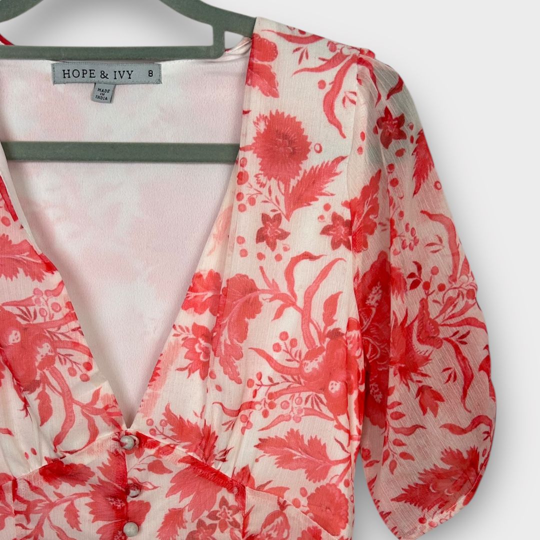 Hope &amp; Ivy Floral Midi Dress - 8