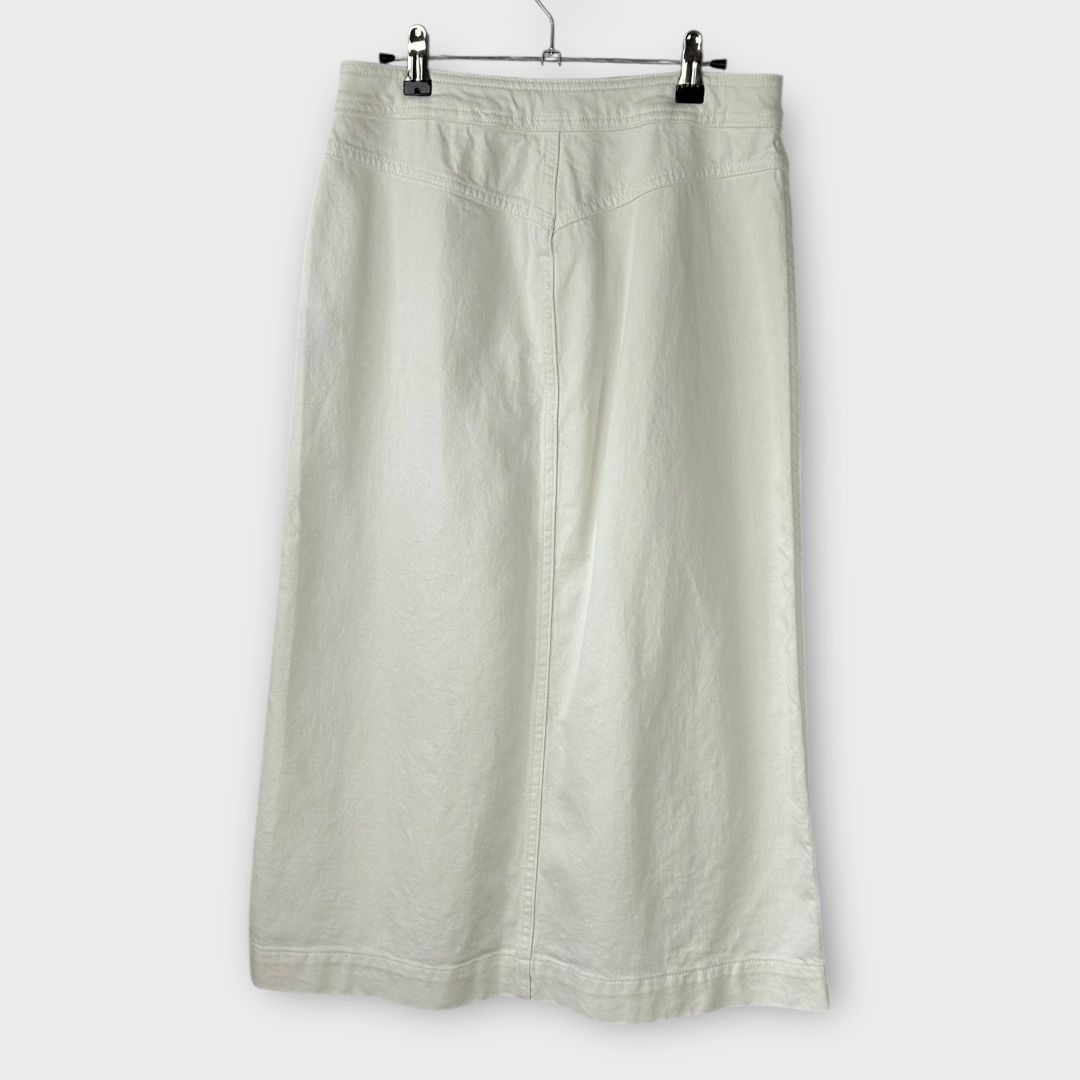 Jaeger Denim Button Front Midi Skirt - 10