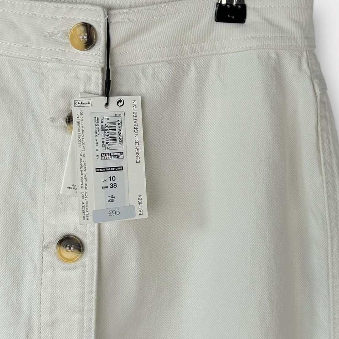 Jaeger Denim Button Front Midi Skirt - 10