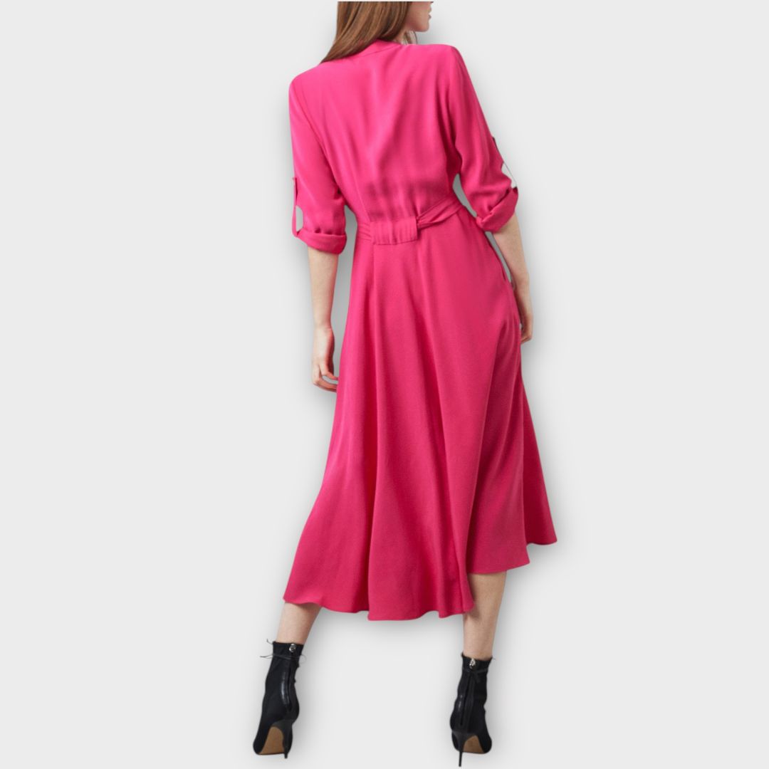 James Lakeland Roll Sleeve Midi Dress - 16/18