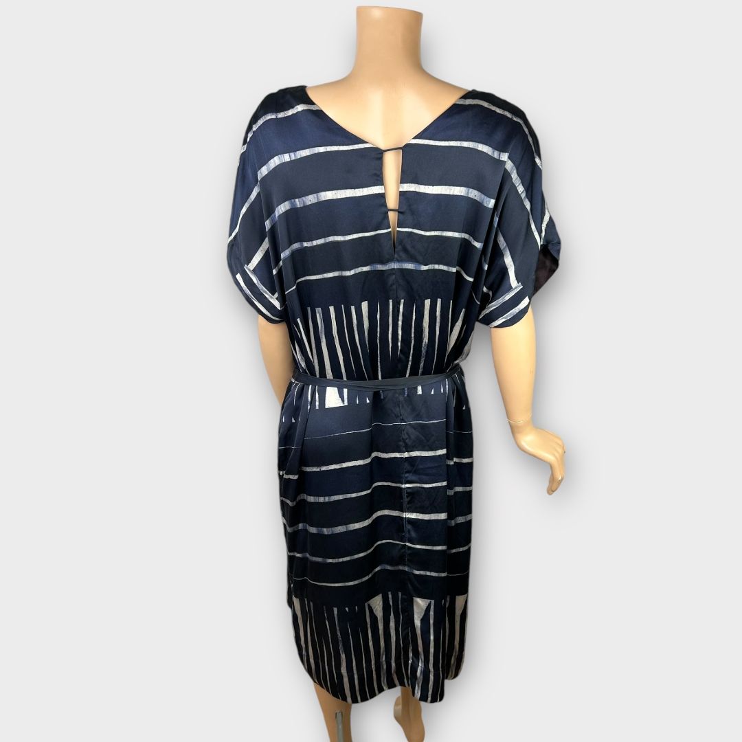 Jigsaw Silk Stripe Kimono Dress - 14