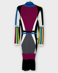 Joanne Hynes Full Zip Geometric Ribbed Knit Dress - S