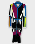 Joanne Hynes Full Zip Geometric Ribbed Knit Dress - S
