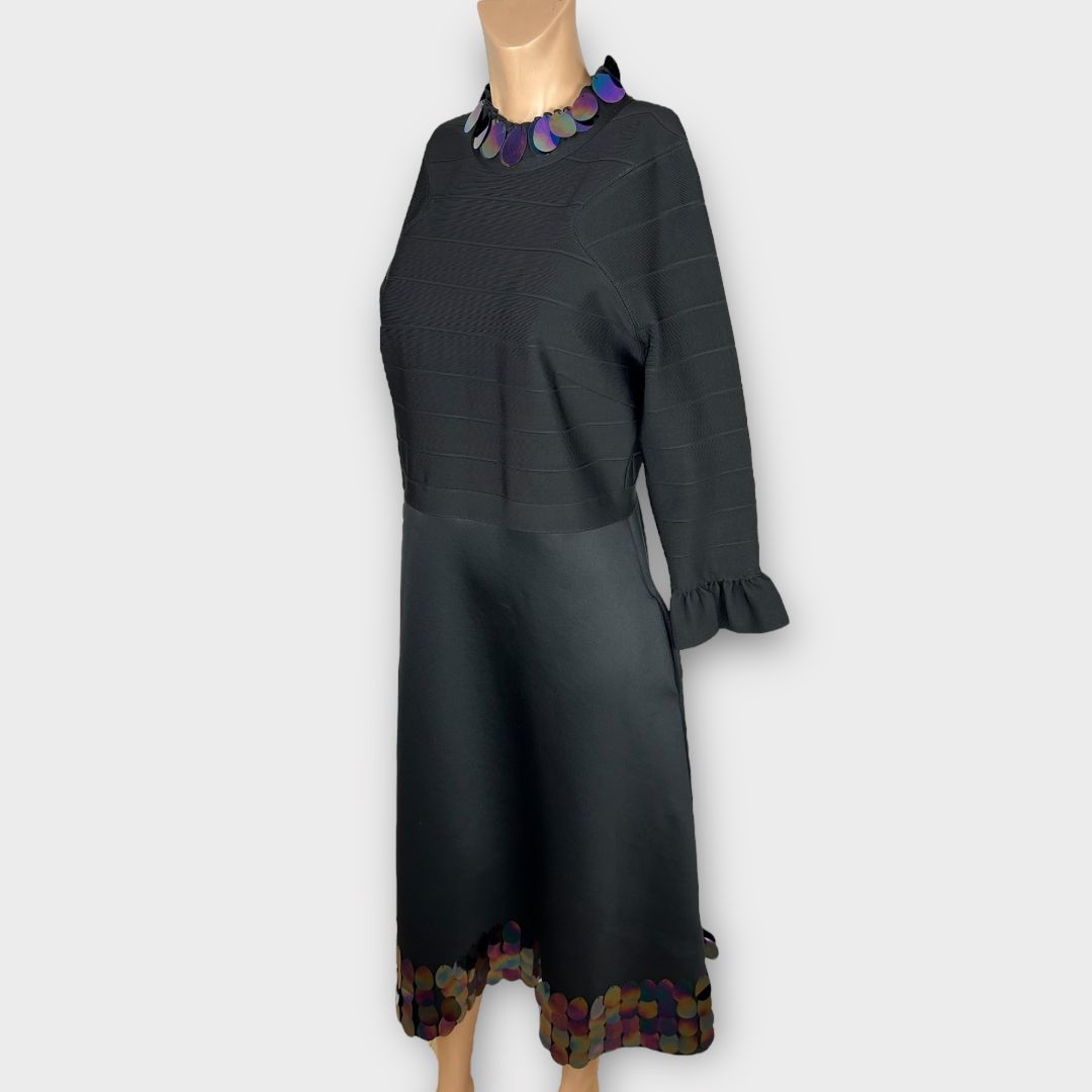 Joanne Hynes Sequin Trim Scuba Midi Dress - 16/18 (L)