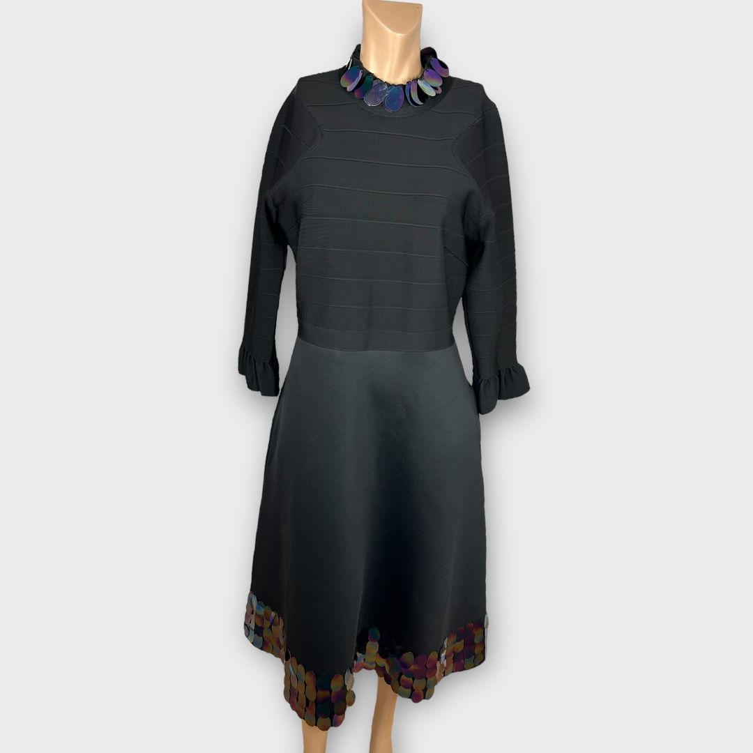 Joanne Hynes Sequin Trim Scuba Midi Dress - 16/18 (L)