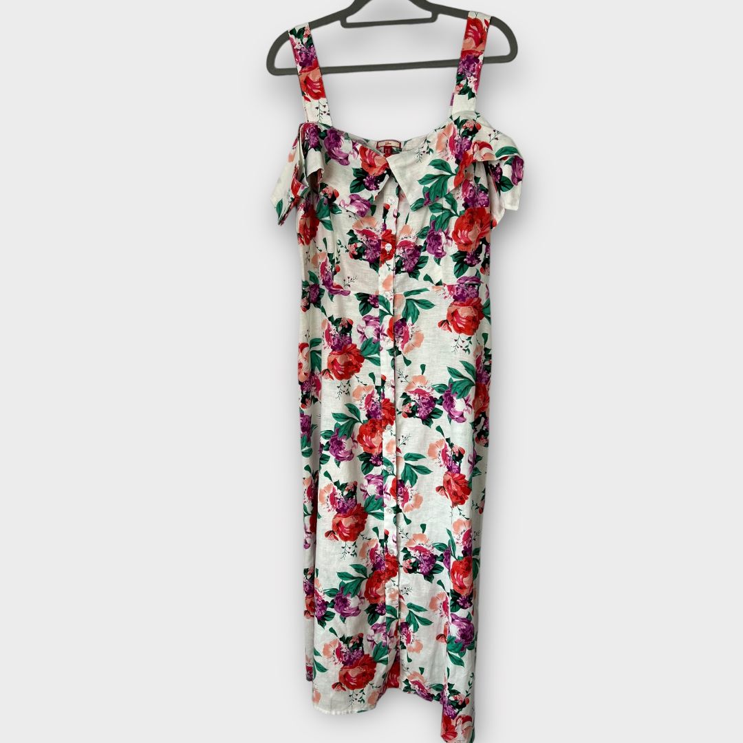 Joe Browns Floral Cotton/Linen Midi Dress - 12