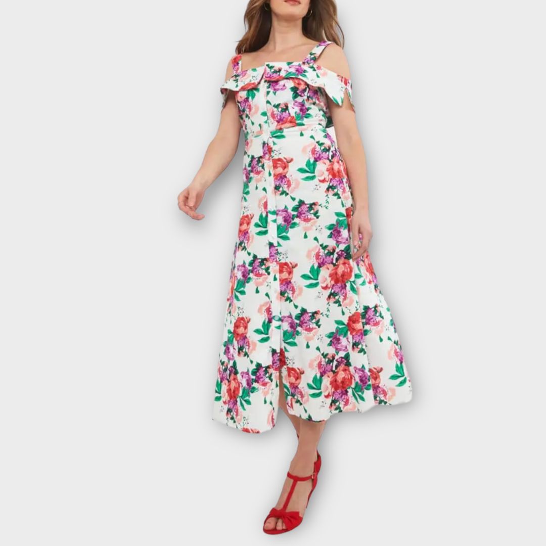 Joe Browns Floral Cotton/Linen Midi Dress - 12