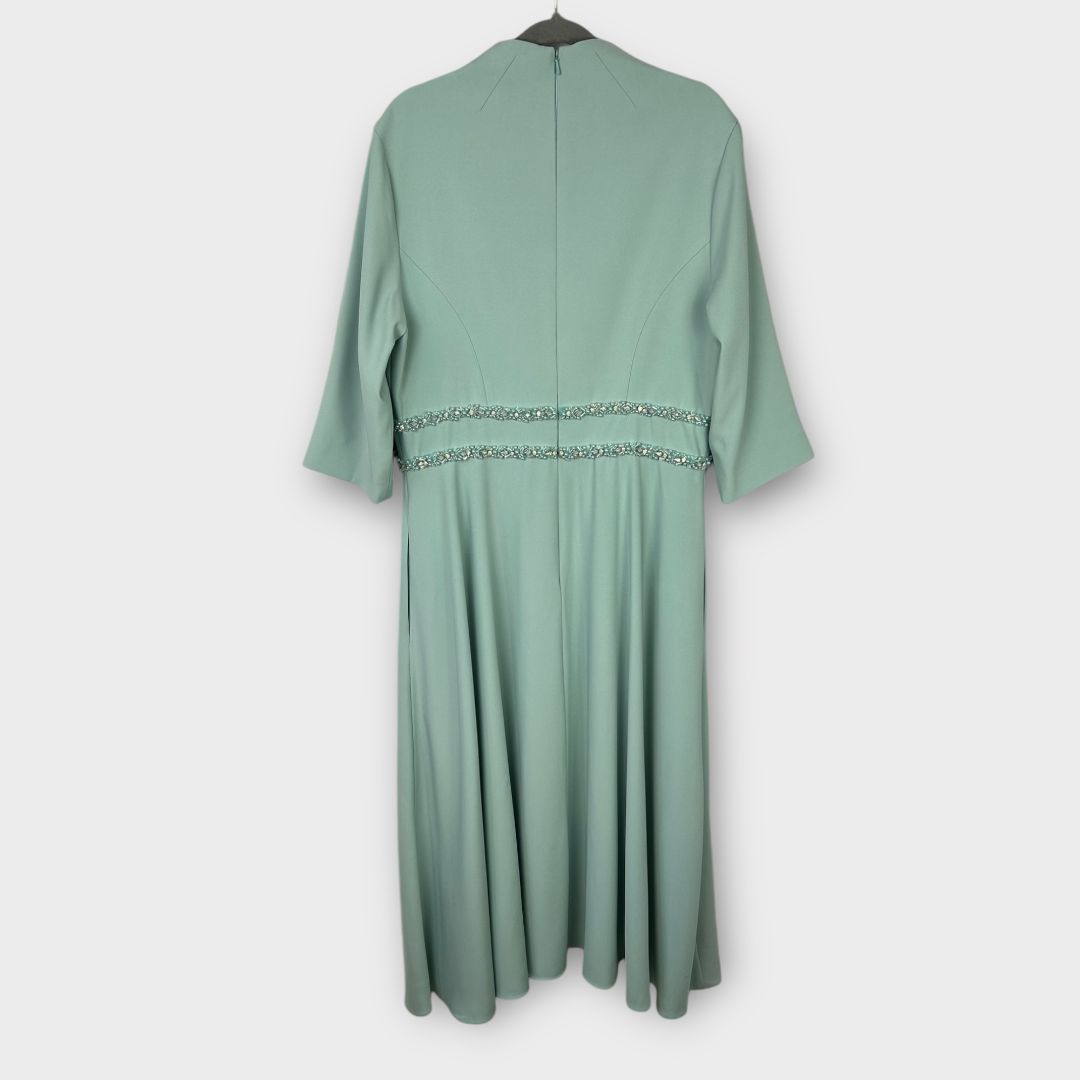 John Charles Beaded Waist Midi Dress - 14