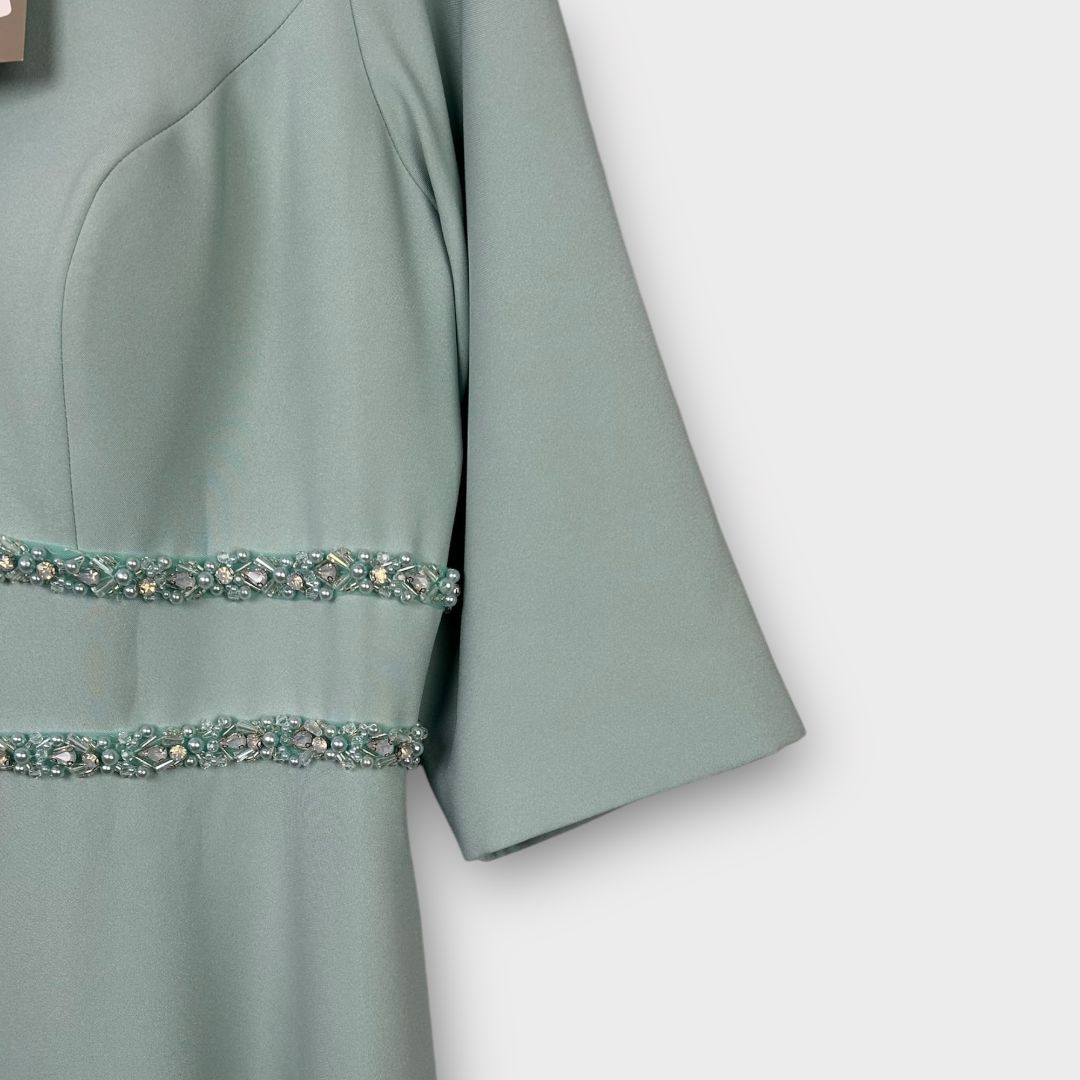 John Charles Beaded Waist Midi Dress - 14
