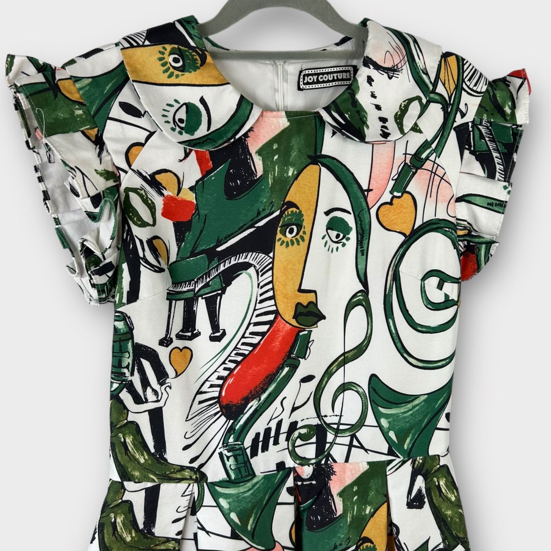 Joy Couture Picasso Print Dress - 8