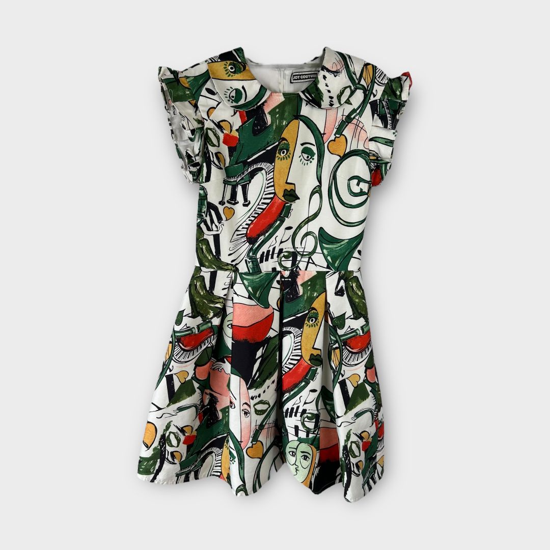 Joy Couture Picasso Print Dress - 8