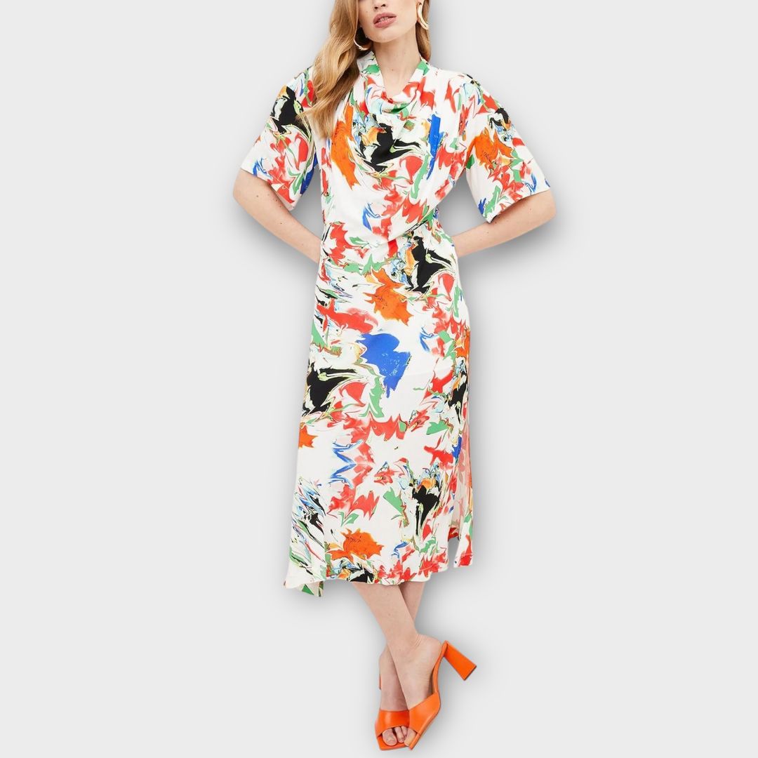 Karen Millen Abstract Bias Cut Midi Dress - 8