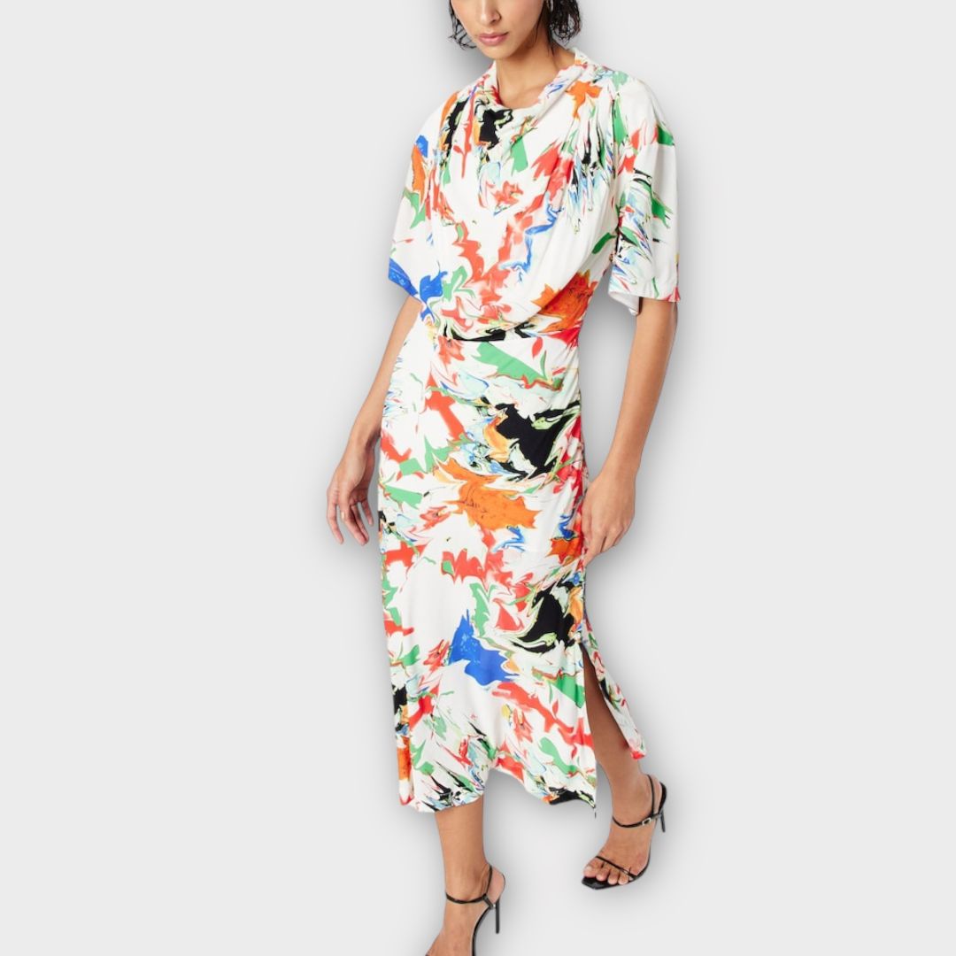 Karen Millen Abstract Bias Cut Midi Dress - 8