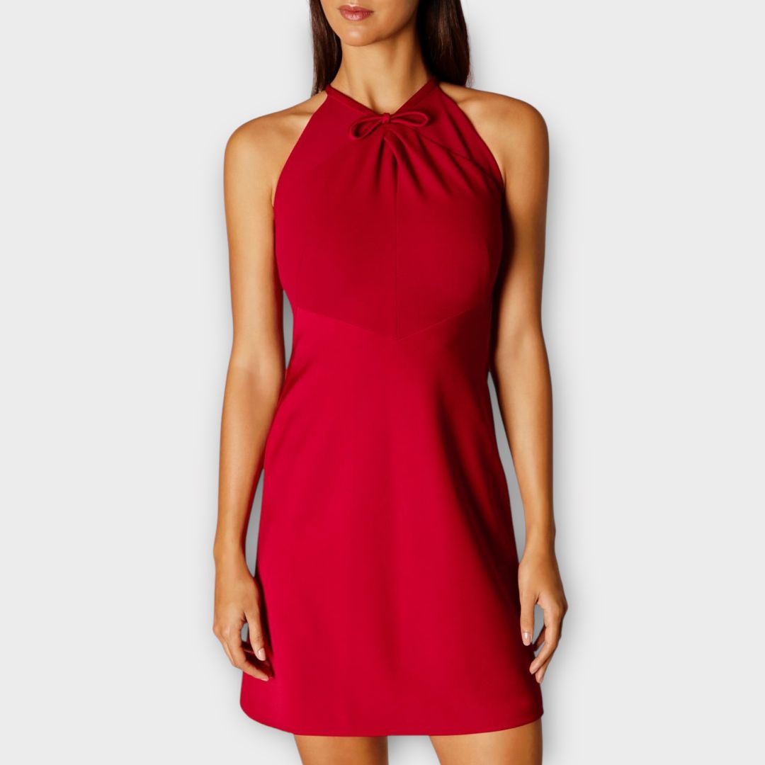 Karen Millen Bow Neck A-line Mini Dress - 10/12