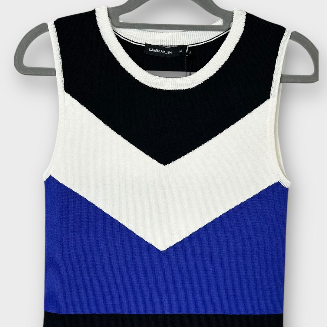 Karen Millen Colourblock Knit Pencil Dress - M