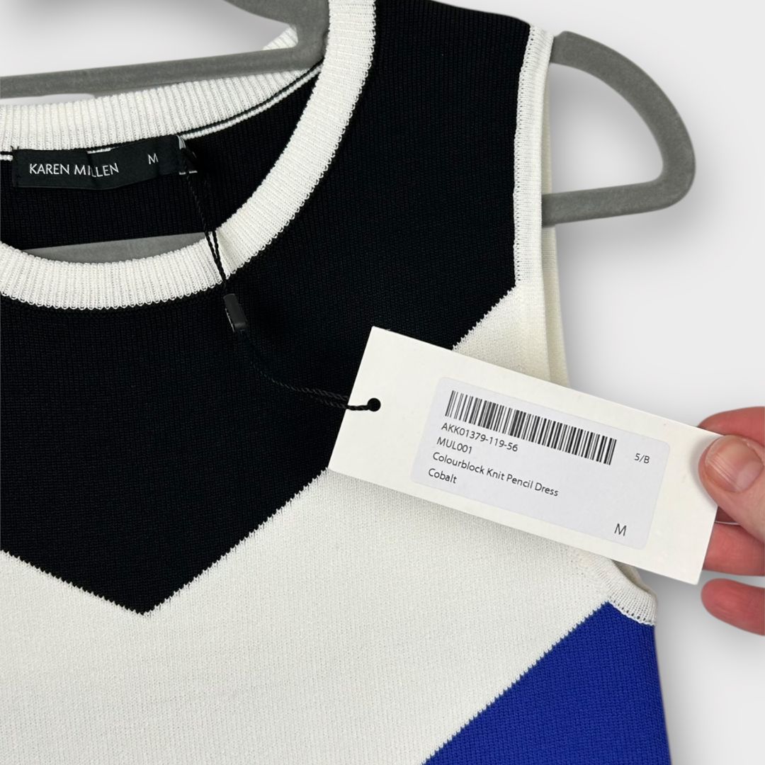 Karen Millen Colourblock Knit Pencil Dress - M