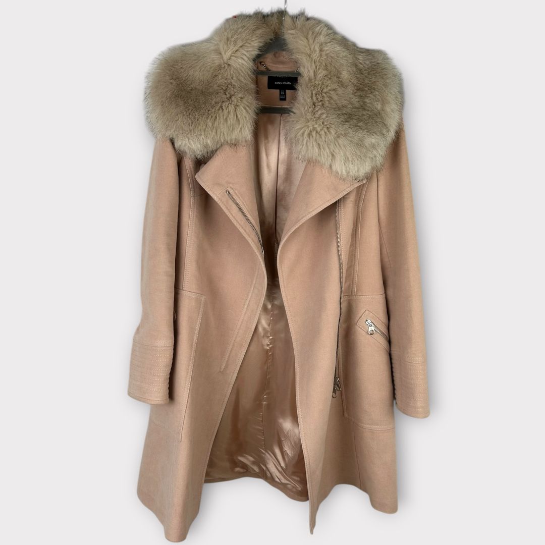 Karen Millen Faux Fur Cotton Coat - 10/12
