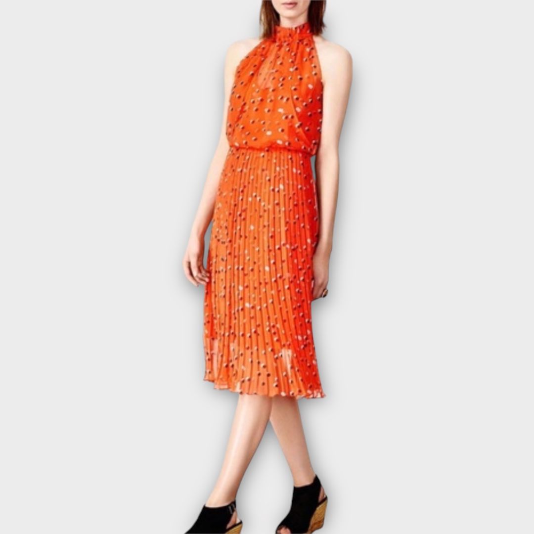 Karen Millen Halter Neck Pleated Midi Dress - 10