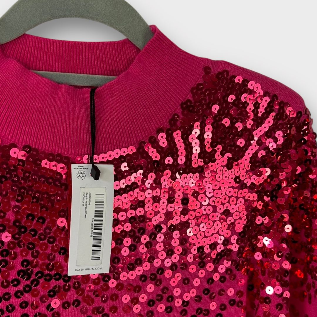 Karen Millen Sequin Knit Pencil Dress - 12/14 (M)