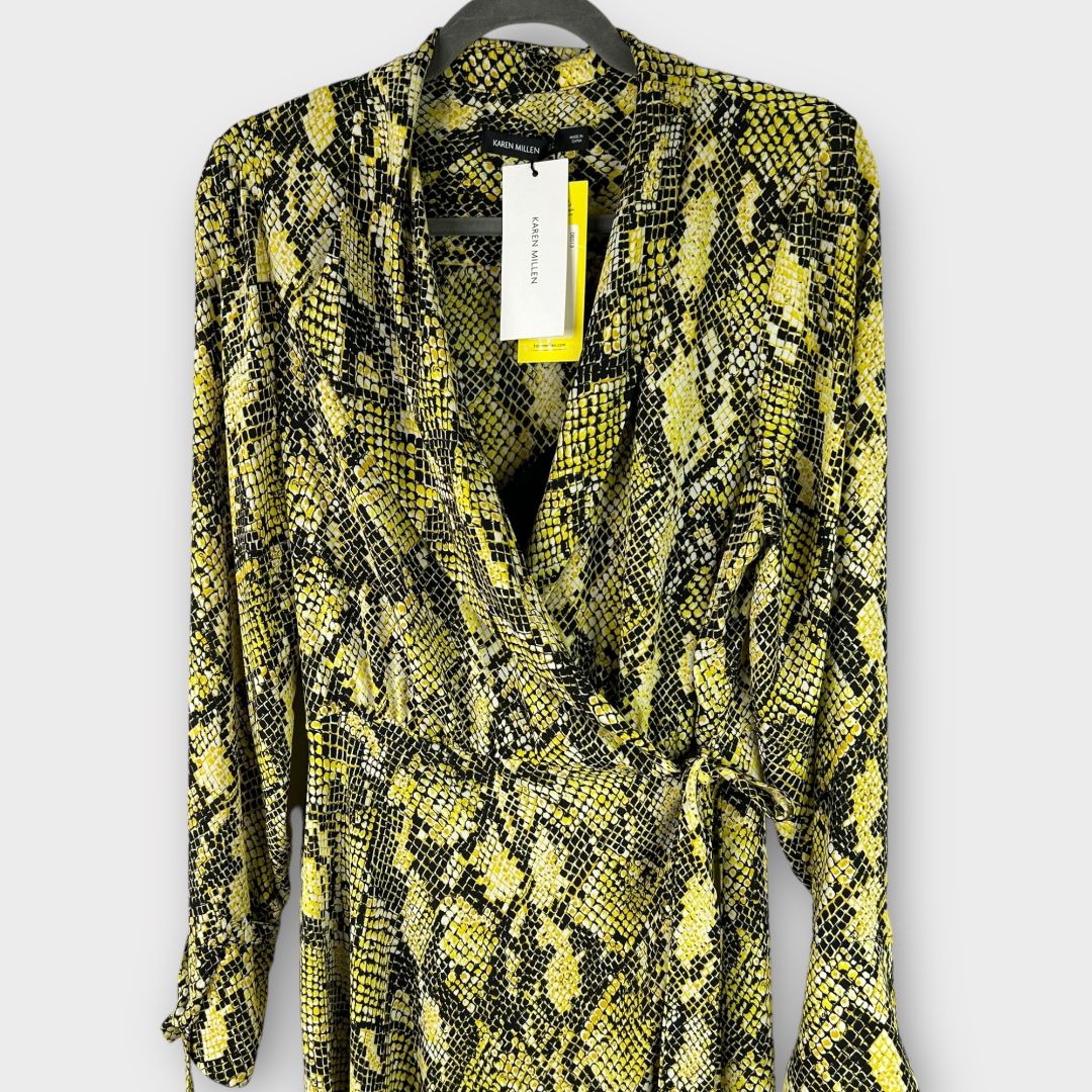 Karen millen snake print wrap dress hotsell