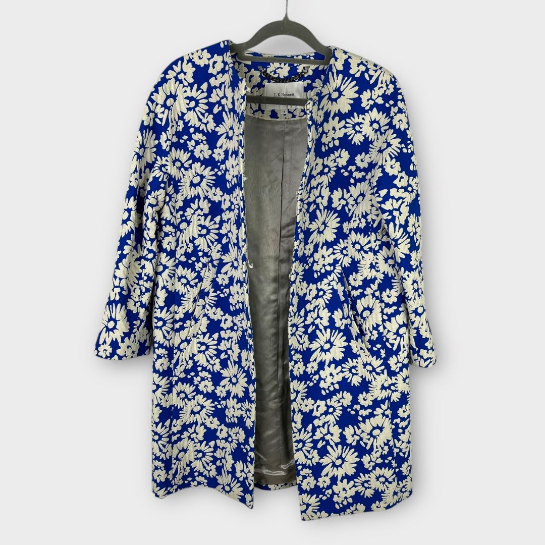LK Bennett Lyda Floral Jacquard Coat - S