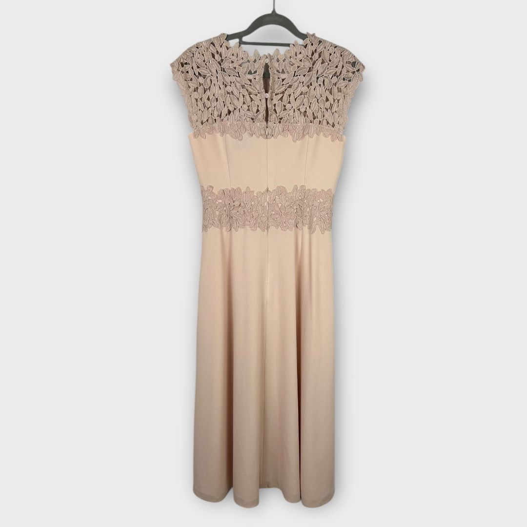 LK Bennett Selene Lace and Crepe Midi Dress - 8