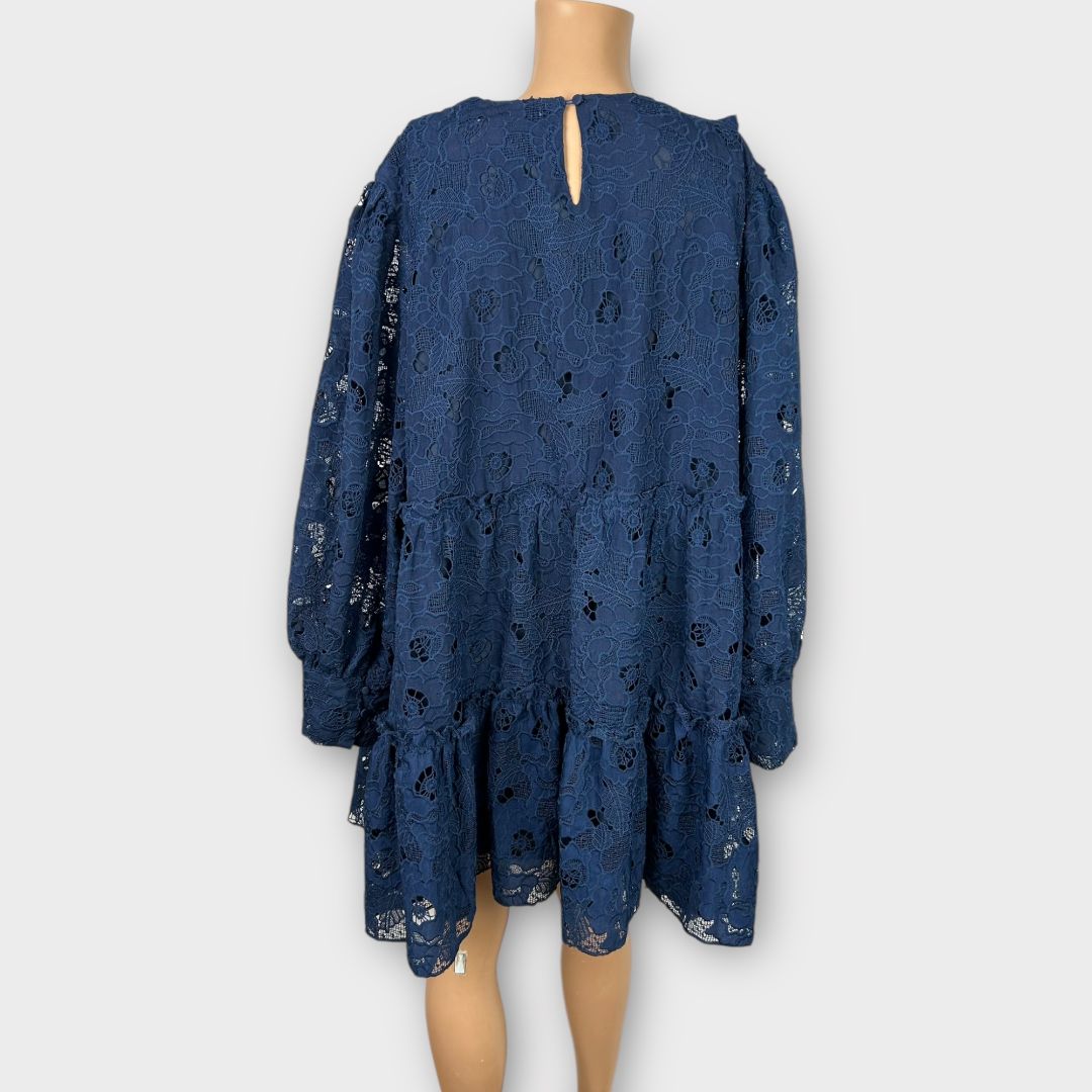 Labelrail x Collyer Twins Broderie Plunge Front Mini Dress - 18
