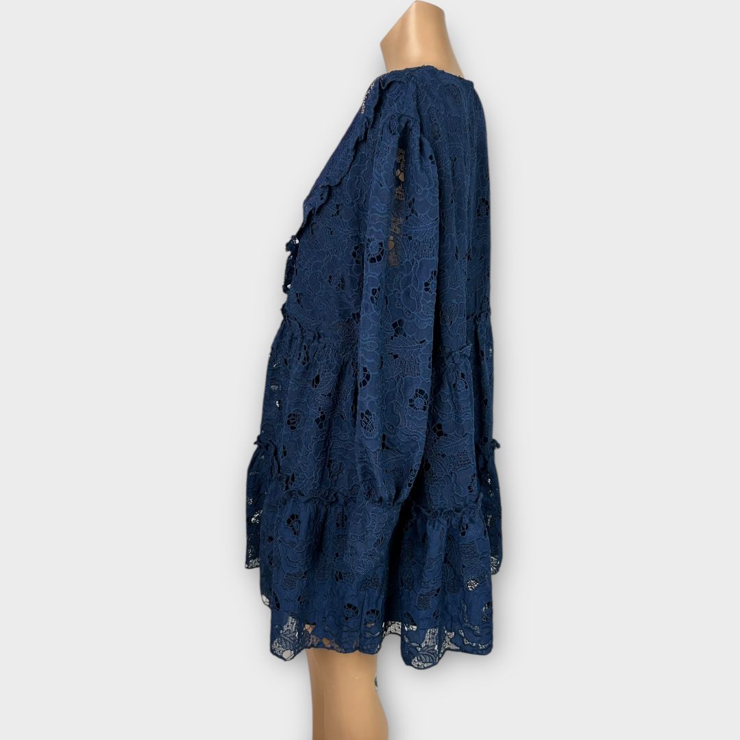 Labelrail x Collyer Twins Broderie Plunge Front Mini Dress - 18