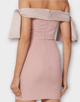 Lavish Alice Bardot Bow Mini Dress - 14/16