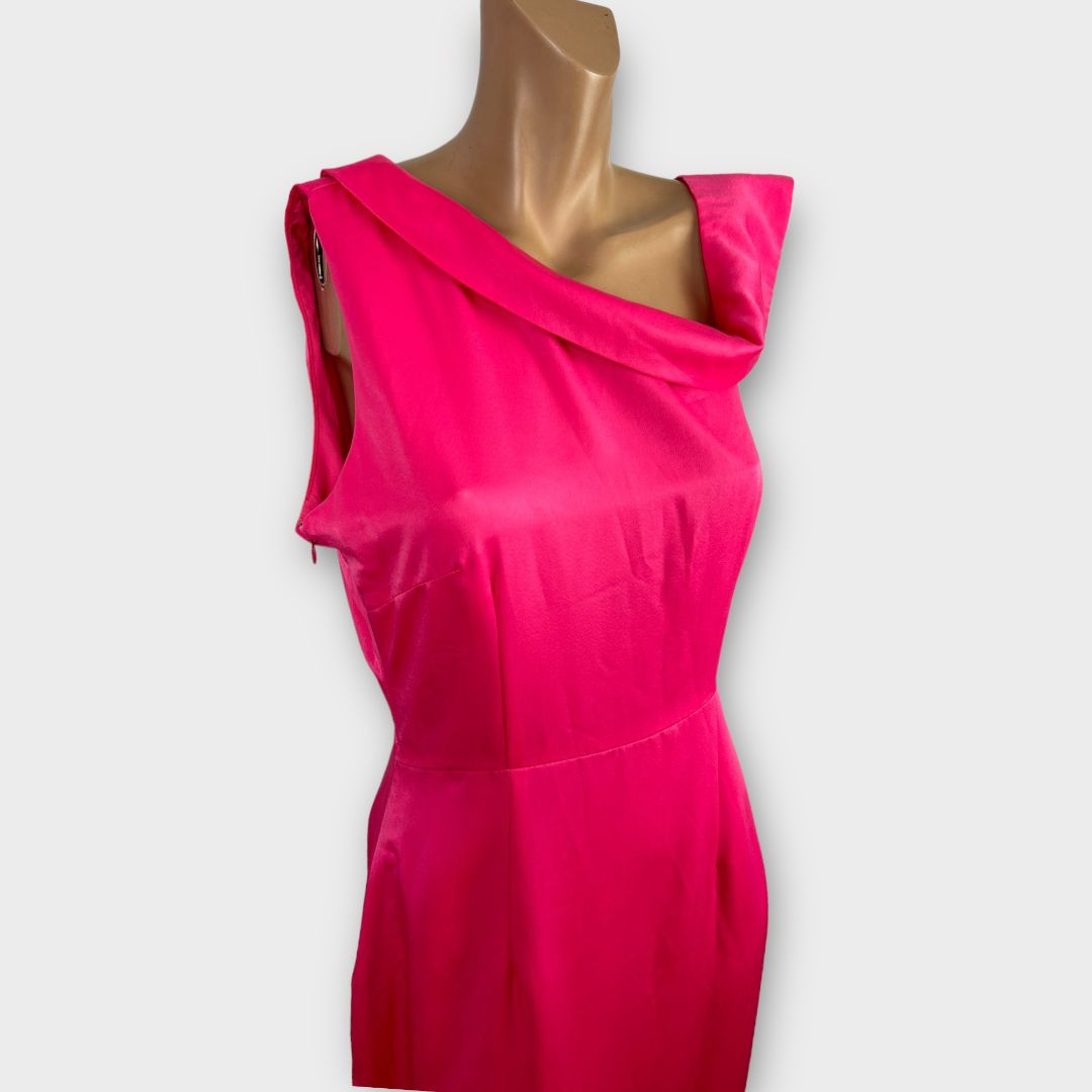 Lavish Alice Asymmetric Satin Dress - 12