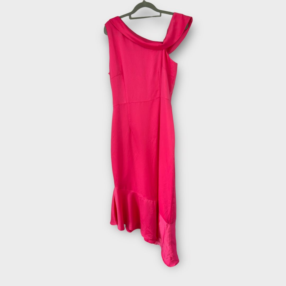 Lavish Alice Asymmetric Satin Dress - 12