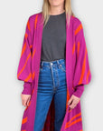 Lennon Courtney & Kilkenny Stripe Knit Long Cardigan - 12/14 (M)