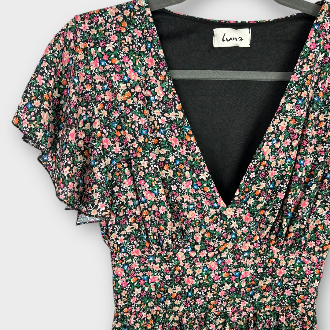 Luna Floral Midi Dress - S/M