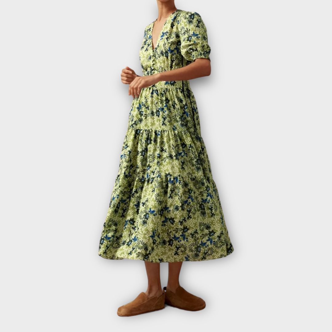 ME + EM Meadow Floral Print Midi Tea Dress - 8/10