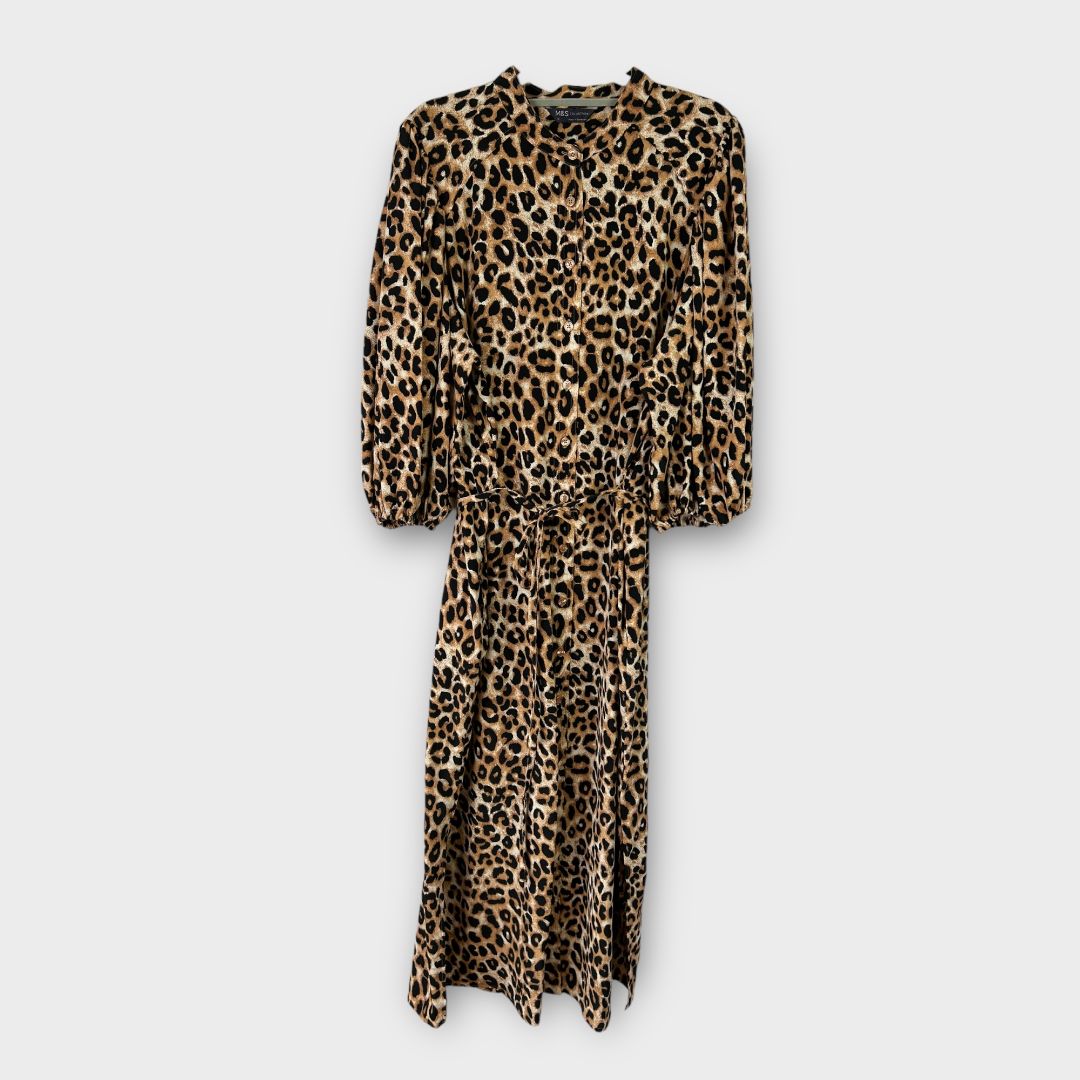 Leopard print shirt dress size 18 store