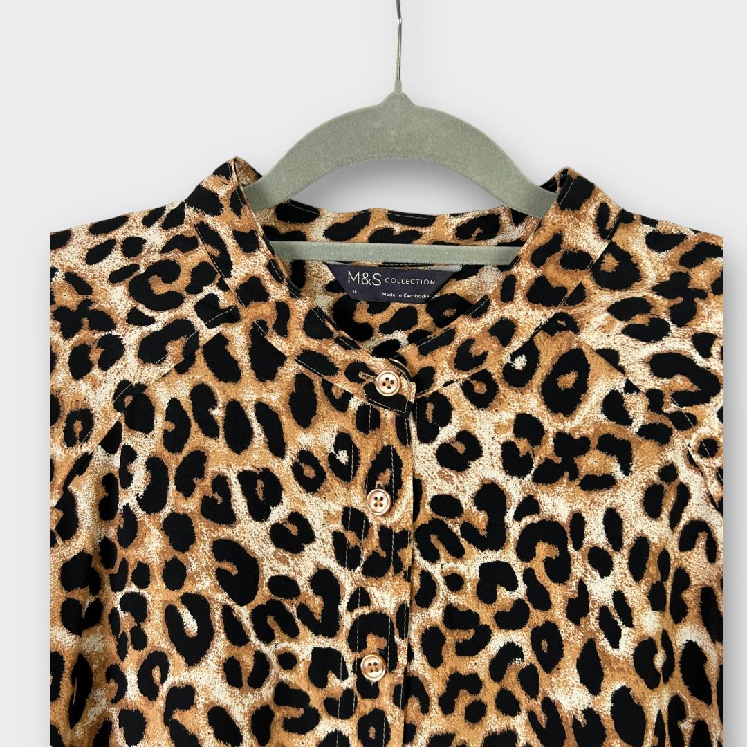 M&S Animal Print Midi Shirt Dress 18 – 2nd Ave Trading