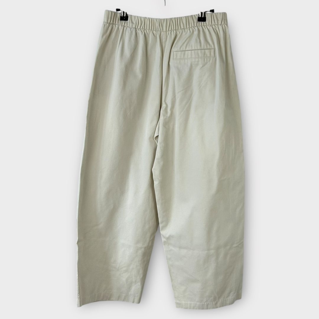 M&amp;S Cotton Twill Barrel Leg Trousers - 10