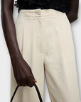 M&S Cotton Twill Barrel Leg Trousers - 10