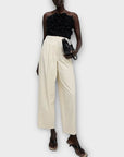 M&S Cotton Twill Barrel Leg Trousers - 10