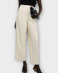 M&S Cotton Twill Barrel Leg Trousers - 10