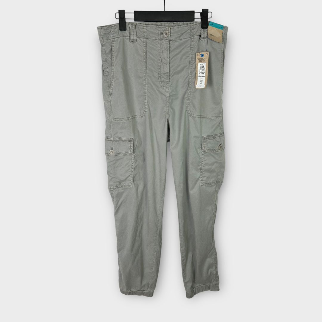 M&amp;S Lyocell Rich Cargo Straight Leg Trousers - 14